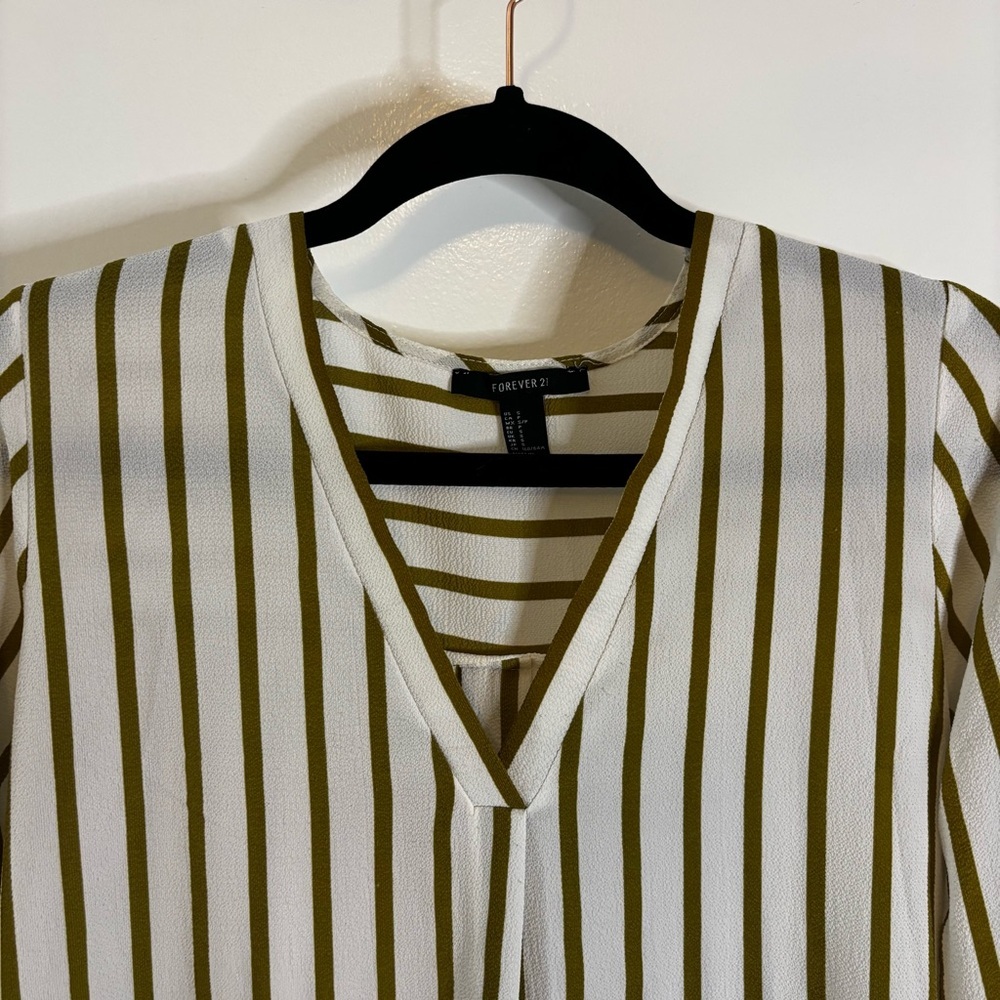Forever 21 Green and White Striped Dress - Picture 4 of 11